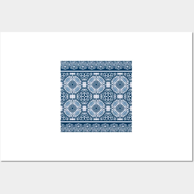 Duck egg blue ornamental design Wall Art by hamptonstyle